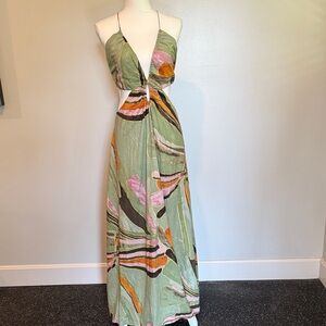 Banana Republic Backless Dress in Green and Multicolor